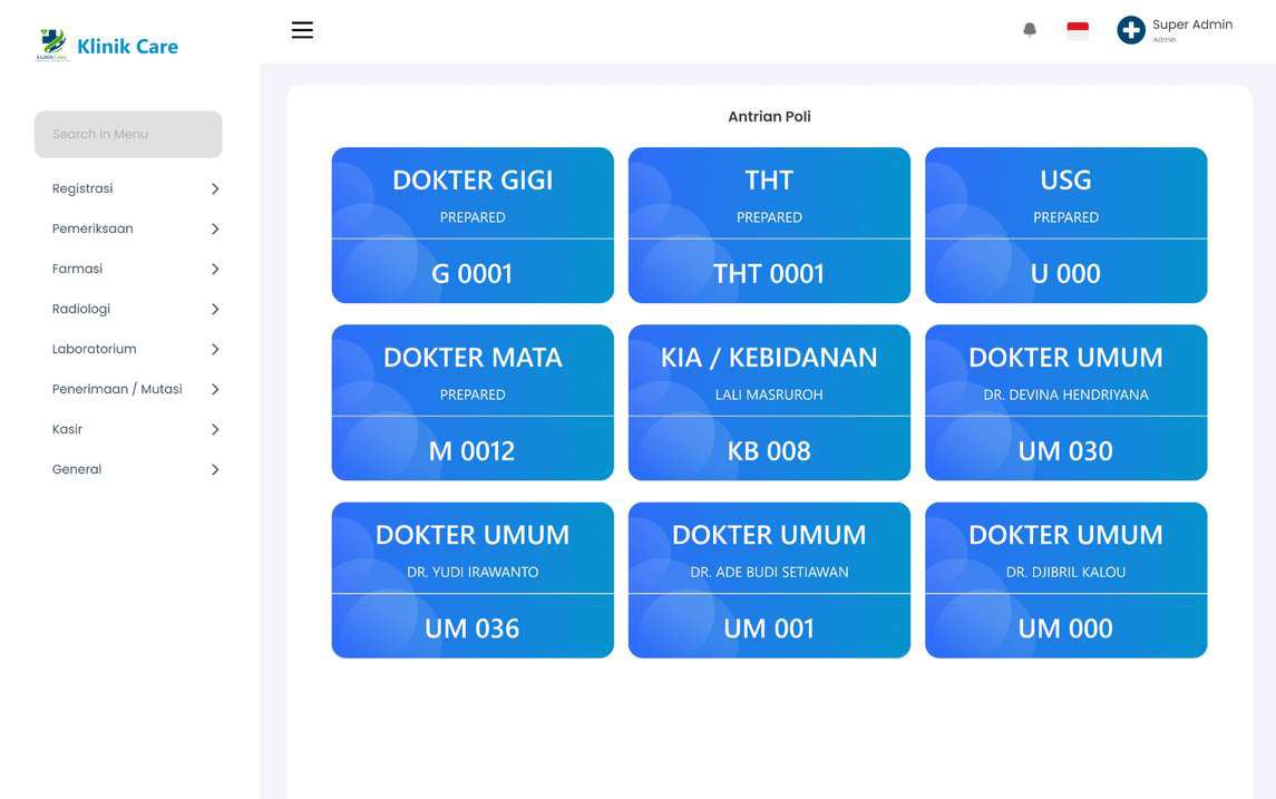 KlinikCare dashboard